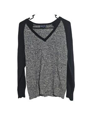 American Living Knit Sweater Womens Size Large Heather Gray Pullover V-Neck